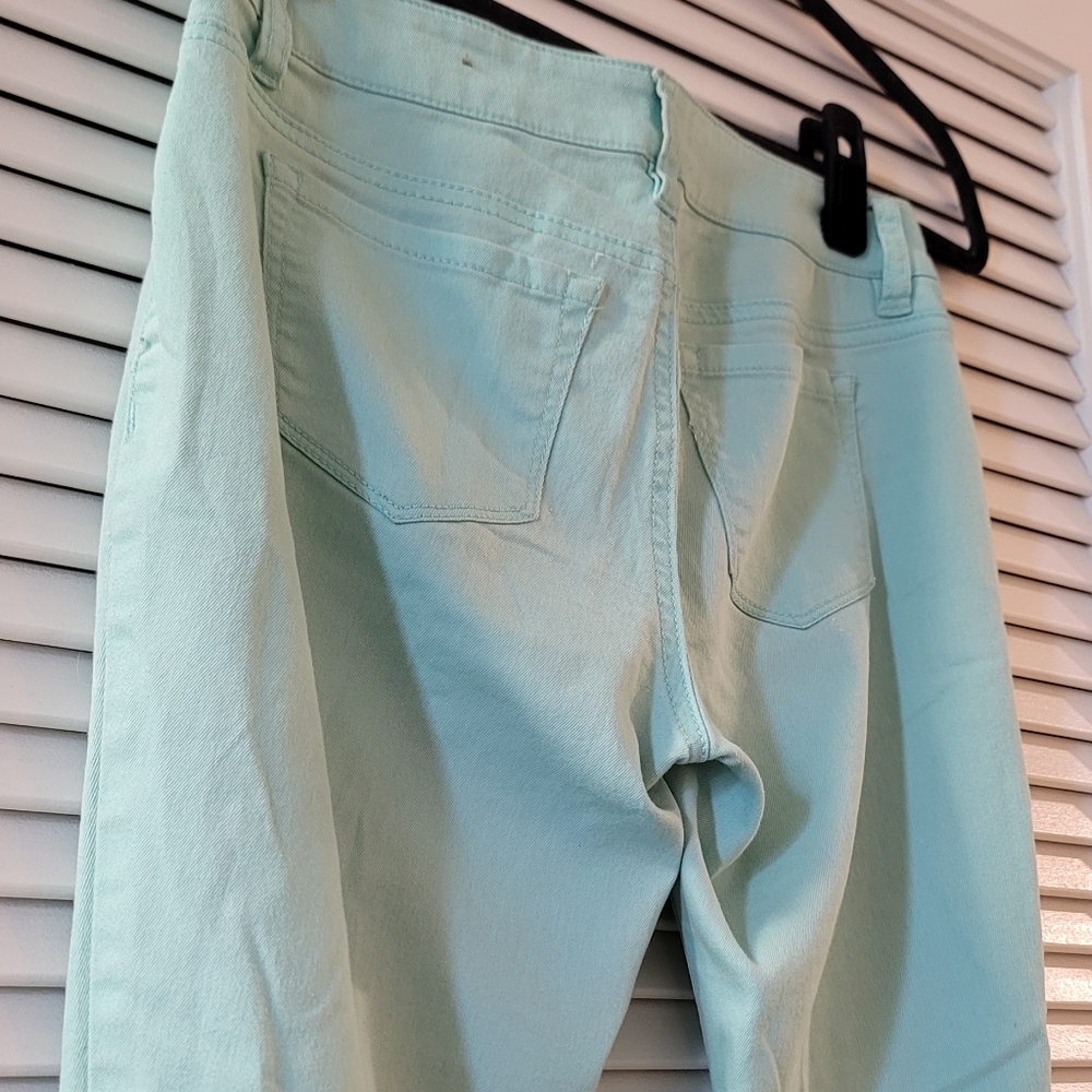 Refuge - Mint Green Skinny Jeans With Functional Back Pockets - Picture 3 of 8